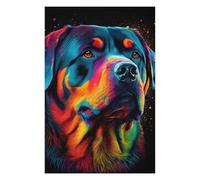 Puzzles pour Adolescents 75x50cm/1000pcs Colorful Rottweiler Portrait-3 Jeux De Puzzles en Famille pour S'amuser en Famille Cadeaux Uniques pour Les Anniversaires Et Noël 75x50cm/1000pcs