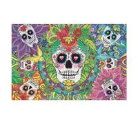 Puzzles pour Adolescents 75x50cm/1000pcs Colorful Sugar Skulls Art Print Puzzles pour Adultes : Analyse Et Logique du Jeu, Interaction Parent-Enfant 75x50cm/1000pcs
