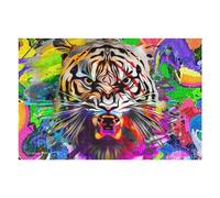 Puzzles pour Adolescents 75x50cm/1000pcs Colorful Tiger Abstract Art Puzzles pour Adultes À Monter Soi-même - Jeu De Puzzle Difficile - Cadeau Unique pour Un Anniversaire Ou Noël 75x50cm/1000pcs
