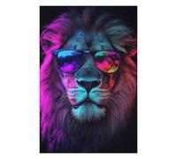 Puzzles pour Adolescents 75x50cm/1000pcs Cool Lion with Sunglasses Puzzles pour Adultes Jeux Relaxants Décoration Murale Jeu Stimulant Cadeaux 75x50cm/1000pcs