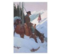 Puzzles pour Adolescents 75x50cm/1000pcs Cowboys Crossing Mountains Puzzle, Jouet, Décoration Murale, Difficile, Cadeau De Noël Ou d'anniversaire 75x50cm/1000pcs