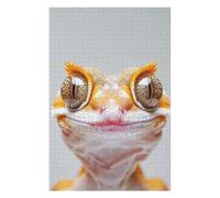 Puzzles pour Adolescents 75x50cm/1000pcs Crested Gecko Face Puzzle pour Adultes, Jeu De Réflexion, Une Œuvre d'art, Cadeaux Uniques pour Un Anniversaire Ou Noël 75x50cm/1000pcs
