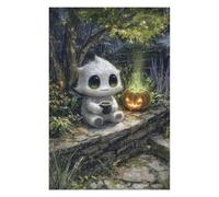 Puzzles pour Adolescents 75x50cm/1000pcs Cute Monster with Coffee and Pumpkin Puzzles pour Adultes, Jouets Anti-Stress, Défi Difficile, Offrez-Les en Cadeau À Toute La Famille 75x50cm/1000pcs