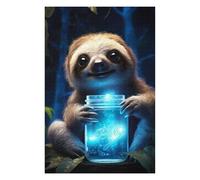 Puzzles pour Adolescents 75x50cm/1000pcs Cute Sloth Luminous Glow Puzzle pour Adultes, Jeu De Réflexion, Une Œuvre d'art, Cadeaux Uniques pour Un Anniversaire Ou Noël 75x50cm/1000pcs