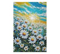 Puzzles pour Adolescents 75x50cm/1000pcs Daisy Field Under A Sunny Sky Puzzles pour Adultes - Jeux De Construction - Améliore La Mémoire - Cadeaux Uniques pour Anniversaires Et Noël 75x50cm/1000pcs