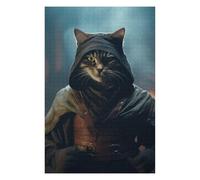 Puzzles pour Adolescents 75x50cm/1000pcs Dark Evil Funny Ninja Cat Puzzles pour Adultes, Jeux en Famille, Cadeau d'anniversaire pour Toute La Famille 75x50cm/1000pcs