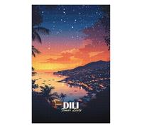 Puzzles pour Adolescents 75x50cm/1000pcs Dili, Timor Leste at Sunset Puzzles pour Adolescents : Jeux Amusants, Assemblage De Motifs, Cadeaux d'anniversaire Et Cadeaux Uniques 75x50cm/1000pcs