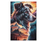 Puzzles pour Adolescents 75x50cm/1000pcs Dog and Mountain Landscape Puzzles Jeux Relaxants Assemblage De Motifs Difficile Et Stimulant 75x50cm/1000pcs
