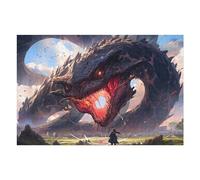 Puzzles pour Adolescents 75x50cm/1000pcs Dragon Vs. Human Epic Fantasy Battle Puzzles pour Adultes Jeux Relaxants Décoration Parfaite Cadeaux Et Anniversaires Uniques 75x50cm/1000pcs