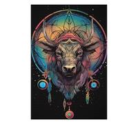 Puzzles pour Adolescents 75x50cm/1000pcs Dreamcatcher Mandala Bull Puzzle pour Adultes - Jeu Manuel - Améliore La Mémoire - Activités Amusantes À La Maison 75x50cm/1000pcs