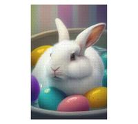 Puzzles pour Adolescents 75x50cm/1000pcs Easter Bunny Bowl Puzzle pour Adultes, Jeu De Réflexion Amusant Et Humoristique, Cadeau d'anniversaire, 75x50cm/1000pcs