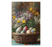 Puzzles pour Adolescents 75x50cm/1000pcs Easter Eggs in Basket Puzzles pour Adultes Jouets Anti-Stress Découpe De Précision Défi Éducatif 75x50cm/1000pcs