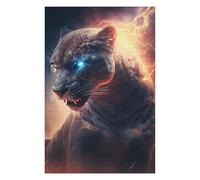 Puzzles pour Adolescents 75x50cm/1000pcs Electric Leopard Mystic Power Unleashed Puzzle pour Adultes, Jeu De Réflexion Amusant Et Humoristique, Cadeau d'anniversaire, 75x50cm/1000pcs