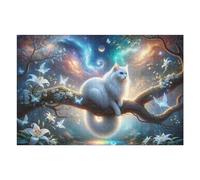 Puzzles pour Adolescents 75x50cm/1000pcs Enchanted Celestial Cat Fantasy Puzzles pour Adultes, Jouets À Monter Soi-même, Difficulté Élevée, Cadeaux d'anniversaire Et Cadeaux Uniques 75x50cm/1000pcs