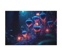 Puzzles pour Adolescents 75x50cm/1000pcs Enchanted Forest Glows with Mystical Lights Casse-tête pour Adolescents - Jeu Difficile - Stimule Le Cerveau 75x50cm/1000pcs