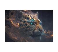 Puzzles pour Adolescents 75x50cm/1000pcs Fantasy Leopard Portrait Casse-tête pour Adolescents - Jeu Difficile - Stimule Le Cerveau 75x50cm/1000pcs