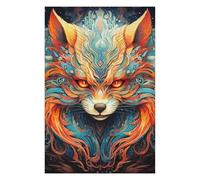 Puzzles pour Adolescents 75x50cm/1000pcs Flame Fox Mystic Artwork Jeu De Puzzle Familial pour Adultes - Défi Difficile - Cadeaux Uniques pour Anniversaires Et Noël 75x50cm/1000pcs