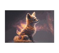 Puzzles pour Adolescents 75x50cm/1000pcs Flaming Fox Digital Art Puzzles pour Adultes À Monter Soi-même - Jeu De Puzzle Difficile - Cadeau Unique pour Un Anniversaire Ou Noël 75x50cm/1000pcs