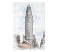 Puzzles pour Adolescents 75x50cm/1000pcs Flatiron Building New York Puzzles pour Adultes Jeu Manuel Découpe De Précision Cadeaux d'anniversaire Et Autres Cadeaux Uniques 75x50cm/1000pcs