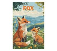 Puzzles pour Adolescents 75x50cm/1000pcs Fox Family Puzzles pour Adultes Jeux Relaxants Analyse Et Logique Cadeaux De Noël Et d'anniversaire 75x50cm/1000pcs