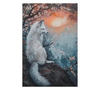 Puzzles pour Adolescents 75x50cm/1000pcs Fox Magical Fairy Tale Sun Puzzle pour Adultes, Jeu De Réflexion, Une Œuvre d'art, Cadeaux Uniques pour Un Anniversaire Ou Noël 75x50cm/1000pcs