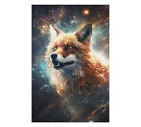 Puzzles pour Adolescents 75x50cm/1000pcs Galactic Fox Majesty Casse-têtes pour Adultes Jeu De Réflexion Vacances À La Maison Tuer Le Temps Défi Éducatif 75x50cm/1000pcs