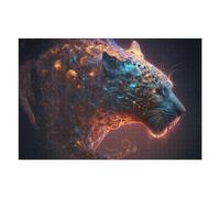 Puzzles pour Adolescents 75x50cm/1000pcs Galactic Leopard Cosmic Artwork -2 Casse-têtes pour Adultes Jeu De Réflexion Vacances À La Maison Tuer Le Temps Défi Éducatif 75x50cm/1000pcs