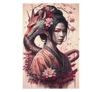 Puzzles pour Adolescents 75x50cm/1000pcs Geisha Dragon Puzzle pour Adultes, Jeu De Réflexion, Une Œuvre d'art, Cadeaux Uniques pour Un Anniversaire Ou Noël 75x50cm/1000pcs