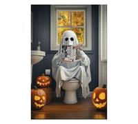 Puzzles pour Adolescents 75x50cm/1000pcs Ghost on The Toilet Puzzles pour Adolescents - Jeu Manuel - Décoration Intérieure pour Les Amateurs De Jeux Vidéo 75x50cm/1000pcs