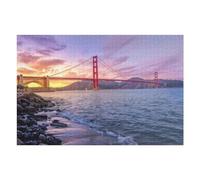 Puzzles pour Adolescents 75x50cm/1000pcs Golden Gate Bridge at Sunset-1 Puzzle pour Adultes, Jouet, Décoration Murale, Cadeau d'anniversaire, Cadeaux, 75x50cm/1000pcs