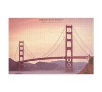 Puzzles pour Adolescents 75x50cm/1000pcs Golden Gate Bridge Sunset Puzzles pour Adultes Jeux Relaxants Décoration Parfaite Cadeaux Et Anniversaires Uniques 75x50cm/1000pcs