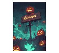 Puzzles pour Adolescents 75x50cm/1000pcs Halloween Pumpkin Patch Sign Puzzles Jeux Relaxants Assemblage De Motifs Difficile Et Stimulant 75x50cm/1000pcs