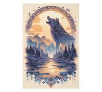 Puzzles pour Adolescents 75x50cm/1000pcs Harmony Wolf Howl at Dusk Puzzles pour Adultes : Analyse Et Logique du Jeu, Interaction Parent-Enfant 75x50cm/1000pcs