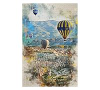 Puzzles pour Adolescents 75x50cm/1000pcs Hot Air Balloon Watercolor Puzzles pour Adultes, Jouets À Faire Soi-même, Améliorent La Mémoire, Idéal comme Cadeau 75x50cm/1000pcs