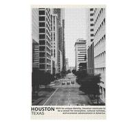 Puzzles pour Adolescents 75x50cm/1000pcs Houston City Casse-têtes pour Adultes, Jeu De Réflexion, Améliore La Mémoire, Cadeaux pour Les Amis Et La Famille 75x50cm/1000pcs