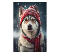 Puzzles pour Adolescents 75x50cm/1000pcs Husky Hat Casse-têtes pour Adultes, Jeu De Réflexion, Améliore La Mémoire, Cadeaux pour Les Amis Et La Famille 75x50cm/1000pcs