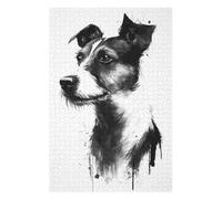 Puzzles pour Adolescents 75x50cm/1000pcs Jack Russel Terrier Ink Puzzles Jeux Relaxants Assemblage De Motifs Difficile Et Stimulant 75x50cm/1000pcs