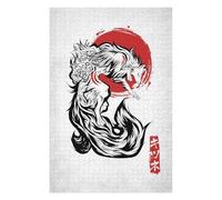 Puzzles pour Adolescents 75x50cm/1000pcs Japanese Kitsune Zen Fox Puzzles pour Adultes, Jouets À Faire Soi-même, Améliorent La Mémoire, Idéal comme Cadeau 75x50cm/1000pcs