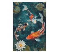 Puzzles pour Adolescents 75x50cm/1000pcs Koi Fish Pond Painting Puzzles Jeux Relaxants Assemblage De Motifs Difficile Et Stimulant 75x50cm/1000pcs