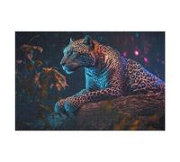 Puzzles pour Adolescents 75x50cm/1000pcs Leopard in The Night Forest Puzzles pour Adultes Jeux Relaxants Décoration Parfaite Cadeaux Et Anniversaires Uniques 75x50cm/1000pcs