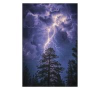 Puzzles pour Adolescents 75x50cm/1000pcs Lightning Strikes Through Trees Puzzles pour Adultes - Jeux Relaxants - Anti-Stress - Cadeaux d'anniversaire Et De Noël Uniques 75x50cm/1000pcs