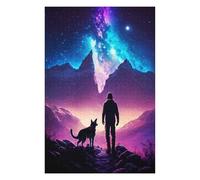 Puzzles pour Adolescents 75x50cm/1000pcs Man and Dog Stargazing Puzzle, Jouet, Décoration Murale, Difficile, Cadeau De Noël Ou d'anniversaire 75x50cm/1000pcs