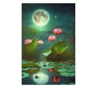 Puzzles pour Adolescents 75x50cm/1000pcs Moonlit Lotus Pond-2 Puzzles pour Adultes Jeux De Famille Course De Vitesse Manuelle Cadeaux d'anniversaire Et De Noël Uniques 75x50cm/1000pcs