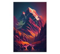 Puzzles pour Adolescents 75x50cm/1000pcs Mountain Reflections at Sunset Puzzles pour Adultes Jeux Relaxants Analyse Et Logique Cadeaux De Noël Et d'anniversaire 75x50cm/1000pcs