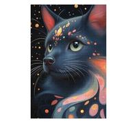 Puzzles pour Adolescents 75x50cm/1000pcs Mystical Black Pomeranian Cat Jeux De Puzzle Amusants pour Adultes : Analyse Et Logique, Parfaits comme Cadeaux pour Toute La Famille 75x50cm/1000pcs