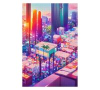 Puzzles pour Adolescents 75x50cm/1000pcs Neon Cityscape Vibrant Urban Landscape -5 Jeu De Puzzle Familial pour Adultes - Défi Difficile - Cadeaux Uniques pour Anniversaires Et Noël 75x50cm/1000pcs
