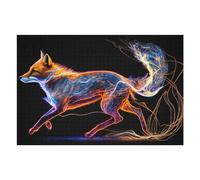 Puzzles pour Adolescents 75x50cm/1000pcs Neon Fox in Motion Puzzles pour Adultes Jeux Relaxants Décoration Parfaite Cadeaux Et Anniversaires Uniques 75x50cm/1000pcs
