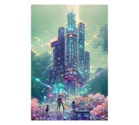 Puzzles pour Adolescents 75x50cm/1000pcs Neon Skyscraper Dreamscape -1 Puzzle pour Adultes, Jouet, Décoration Murale, Anti-Stress, Activités Amusantes À La Maison, 75x50cm/1000pcs