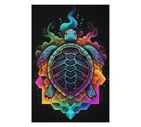 Puzzles pour Adolescents 75x50cm/1000pcs Neon Turtle Puzzles pour Adultes Jeux Relaxants Analyse Et Logique Cadeaux De Noël Et d'anniversaire 75x50cm/1000pcs