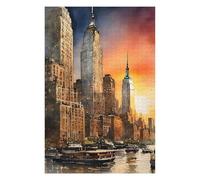 Puzzles pour Adolescents 75x50cm/1000pcs New York City Art Puzzles pour Adultes, Jouets À Monter Soi-même, Une Œuvre d'art, Difficile Et Stimulant 75x50cm/1000pcs